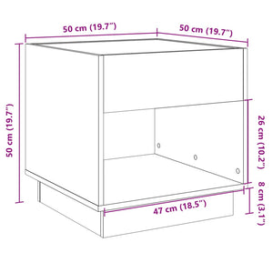 vidaXL Nightstand with Infinity LED Gray Sonoma 50x50x50 cm