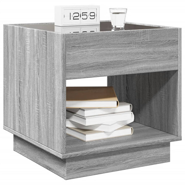 vidaXL Nightstand with Infinity LED Gray Sonoma 50x50x50 cm