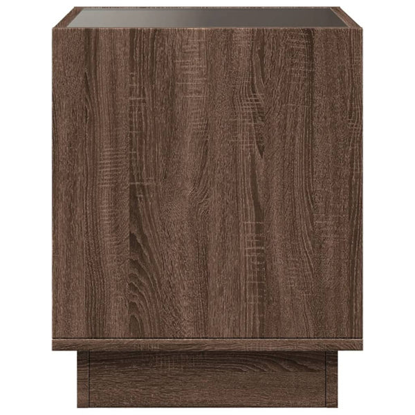 vidaXL Nightstand with Infinity LED Brown Oak-Look 50x50x50 cm