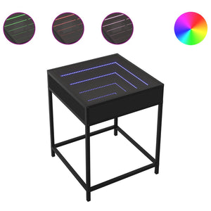 vidaXL Nightstand with Infinity LED Black 40x40x51 cm