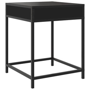 vidaXL Nightstand with Infinity LED Black 40x40x51 cm