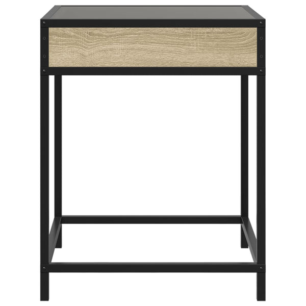 vidaXL Infinity LED Nightstand Sonoma Oak 40x40x51 cm