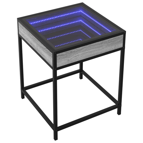 vidaXL Nightstand with Infinity LED Gray Sonoma 40x40x51 cm