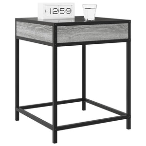 vidaXL Nightstand with Infinity LED Gray Sonoma 40x40x51 cm