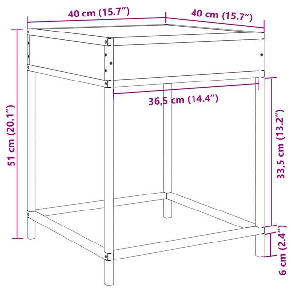vidaXL Nightstand with Infinity LED Brown Oak-Look 40x40x51 cm