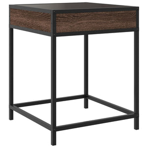 vidaXL Nightstand with Infinity LED Brown Oak-Look 40x40x51 cm