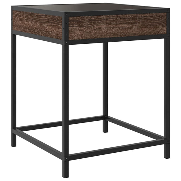 vidaXL Nightstand with Infinity LED Brown Oak-Look 40x40x51 cm