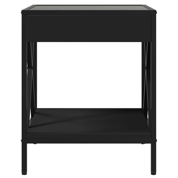 vidaXL Nightstand with Infinity LED Black 40x40x49 cm