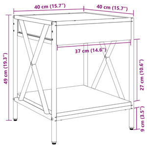 vidaXL Nightstand with Infinity LED Gray Sonoma 40x40x49 cm