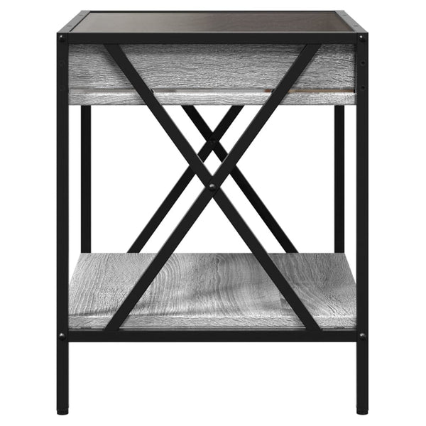 vidaXL Nightstand with Infinity LED Gray Sonoma 40x40x49 cm