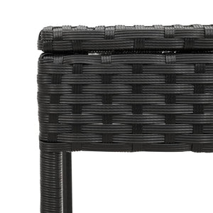 vidaXL 3-Piece Sun Lounger Set with Cushion Black Poly Rattan
