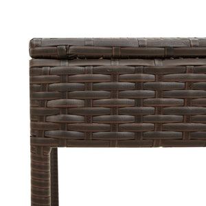 vidaXL 3-Piece Sun Lounger Set with Cushion Brown Poly Rattan