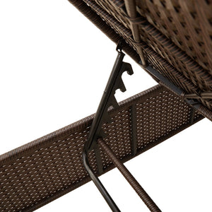 vidaXL 3-Piece Sun Lounger Set with Cushion Brown Poly Rattan