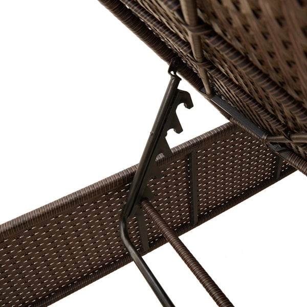 vidaXL 3-Piece Sun Lounger Set with Cushion Brown Poly Rattan