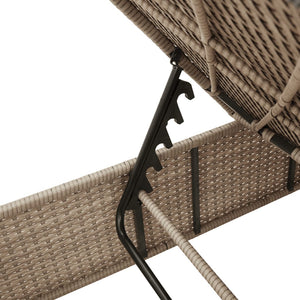 vidaXL 3-Piece Sun Lounger Set with Cushion Beige Poly Rattan