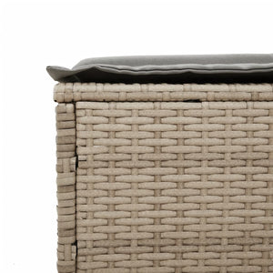vidaXL 3-Piece Sun Lounger Set with Cushion Beige Poly Rattan