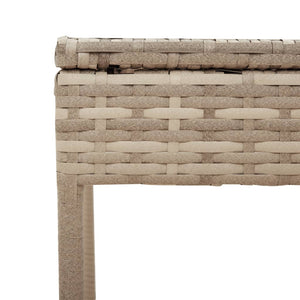 vidaXL 3-Piece Sun Lounger Set with Cushion Beige Poly Rattan