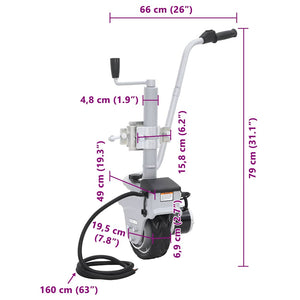 vidaXL Motorized Jockey Wheel Aluminum 12V 350W
