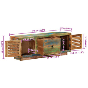 vidaXL TV Cabinet 110x30x40 cm Solid Reclaimed Wood