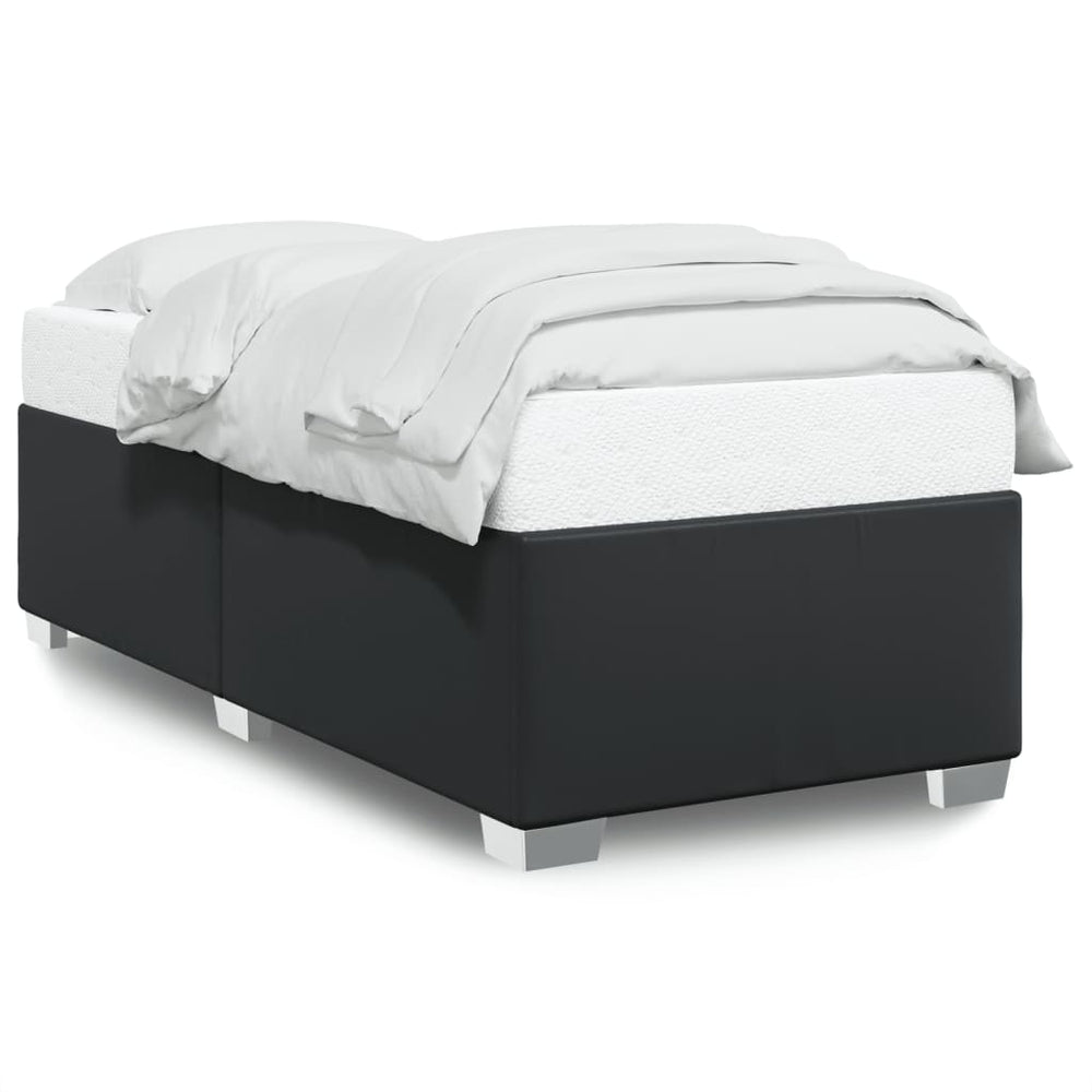 Schwarzes Kunstleder Bettgestell 80x200 cm