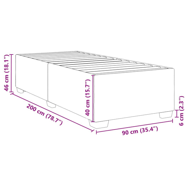 Bettgestell Cappuccino 90x200 cm Kunstleder