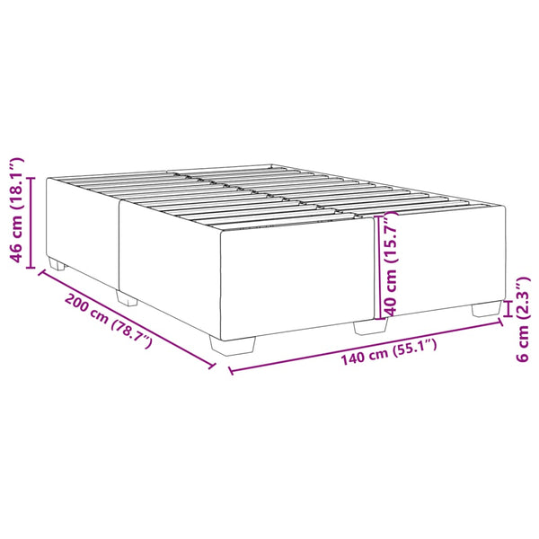 Bettgestell Grau 140x200 cm Kunstleder
