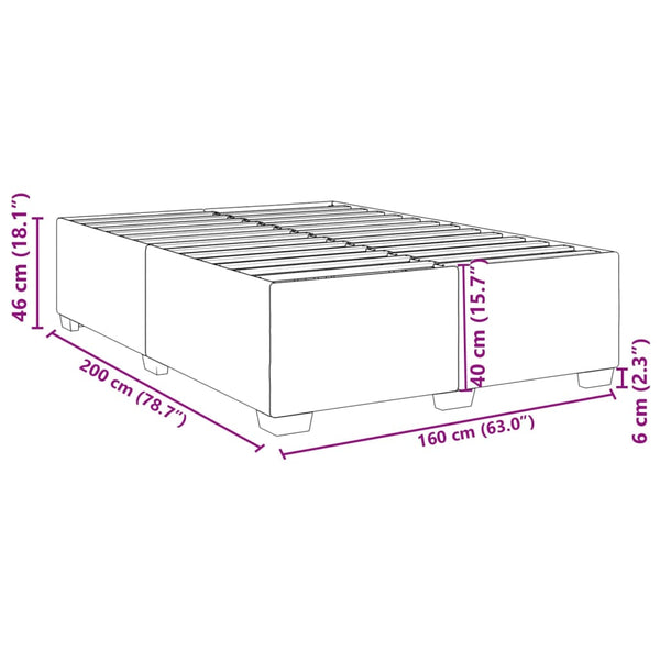 vidaXL Bed Frame Grey 160x200 cm Faux Leather