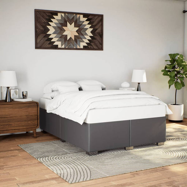 vidaXL Bed Frame Grey 160x200 cm Faux Leather