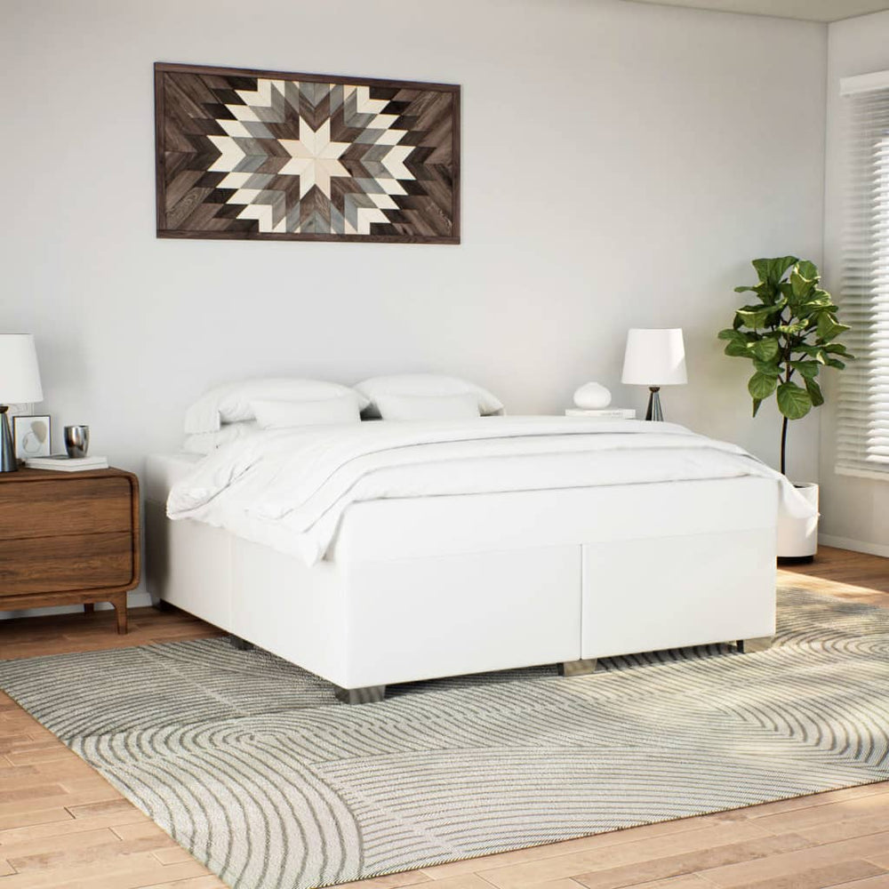 vidaXL Bed Frame White 200x200 cm Faux Leather