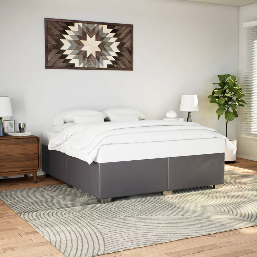 vidaXL Bed Frame Grey 200x200 cm Faux Leather