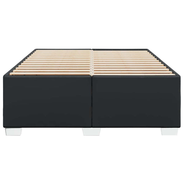 vidaXL Bed Frame without Mattress Black Faux Leather