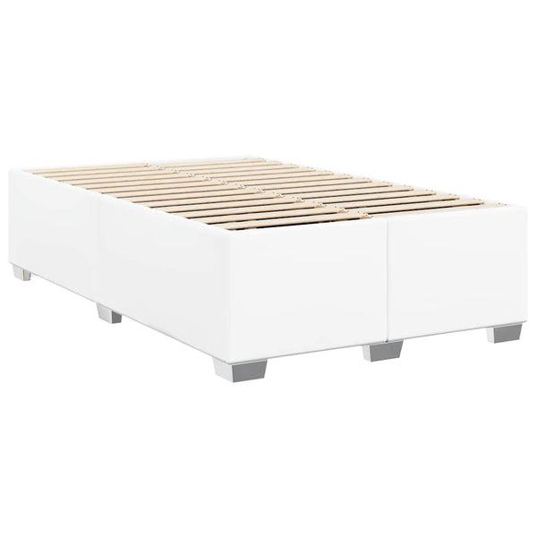 vidaXL Bed Frame without Mattress White Faux Leather