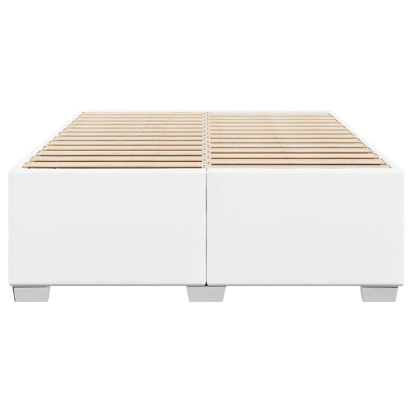 vidaXL Bed Frame without Mattress White Faux Leather