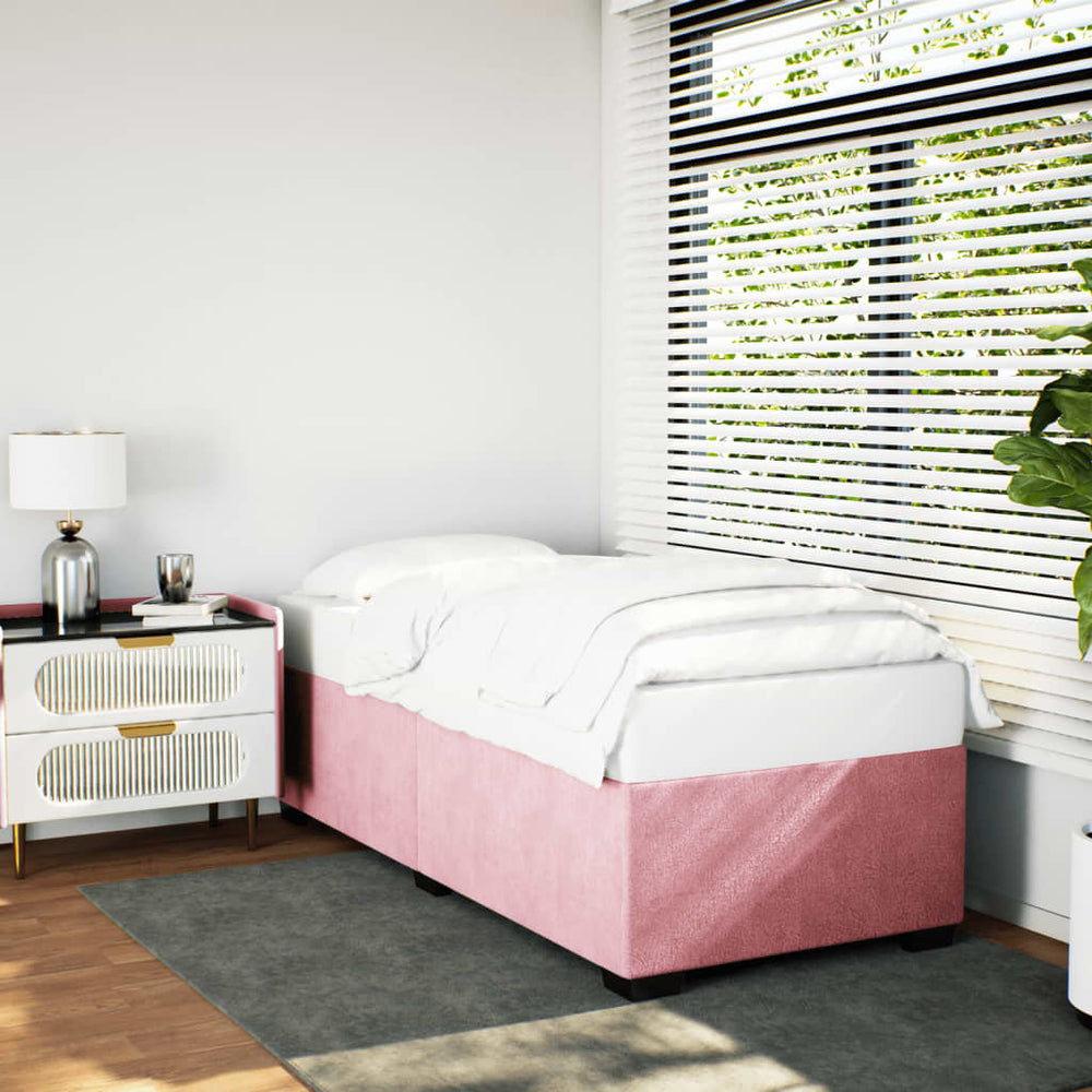 vidaXL Bed Frame Pink 90x190 cm Velvet