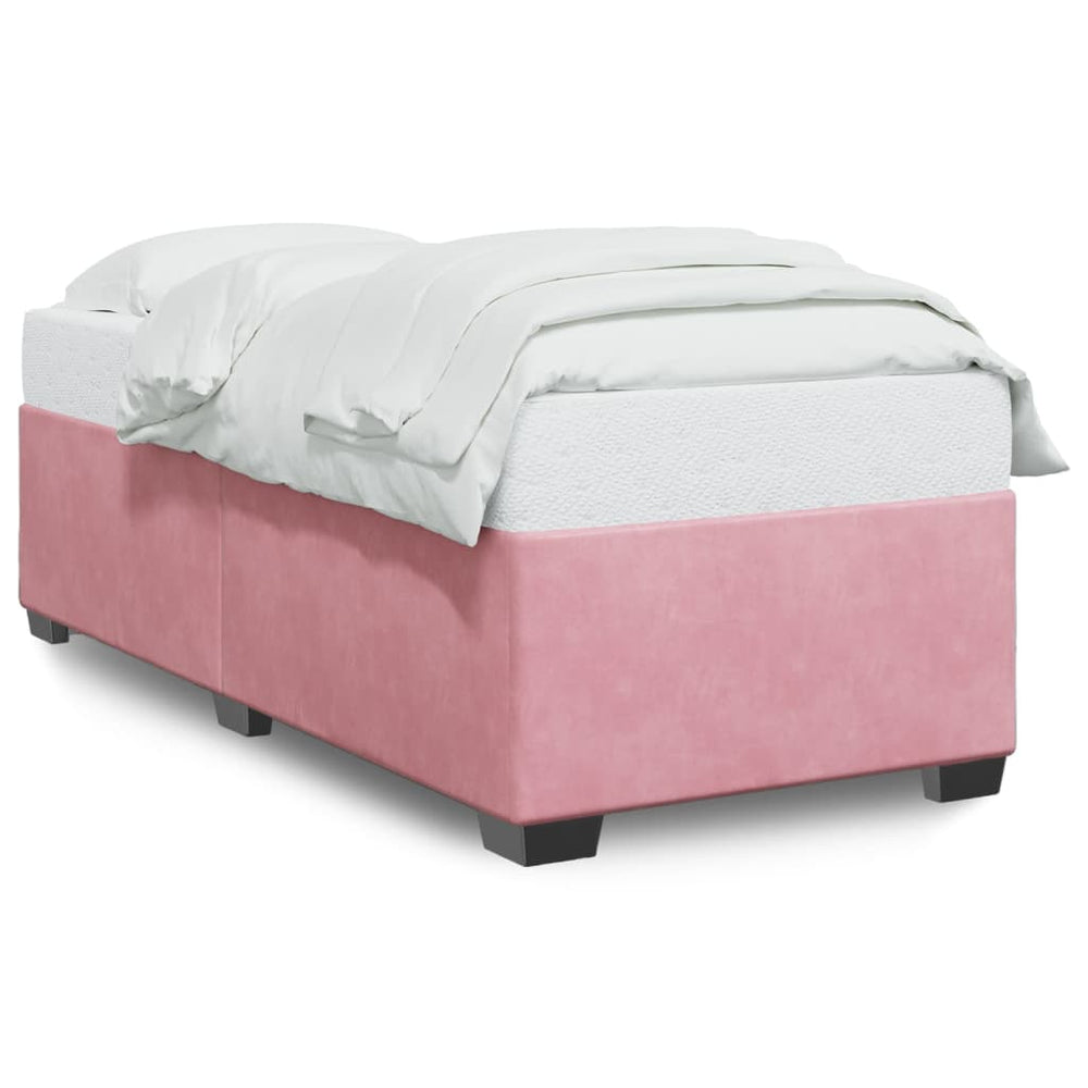 vidaXL Bed Frame Pink 90x200 cm Velvet