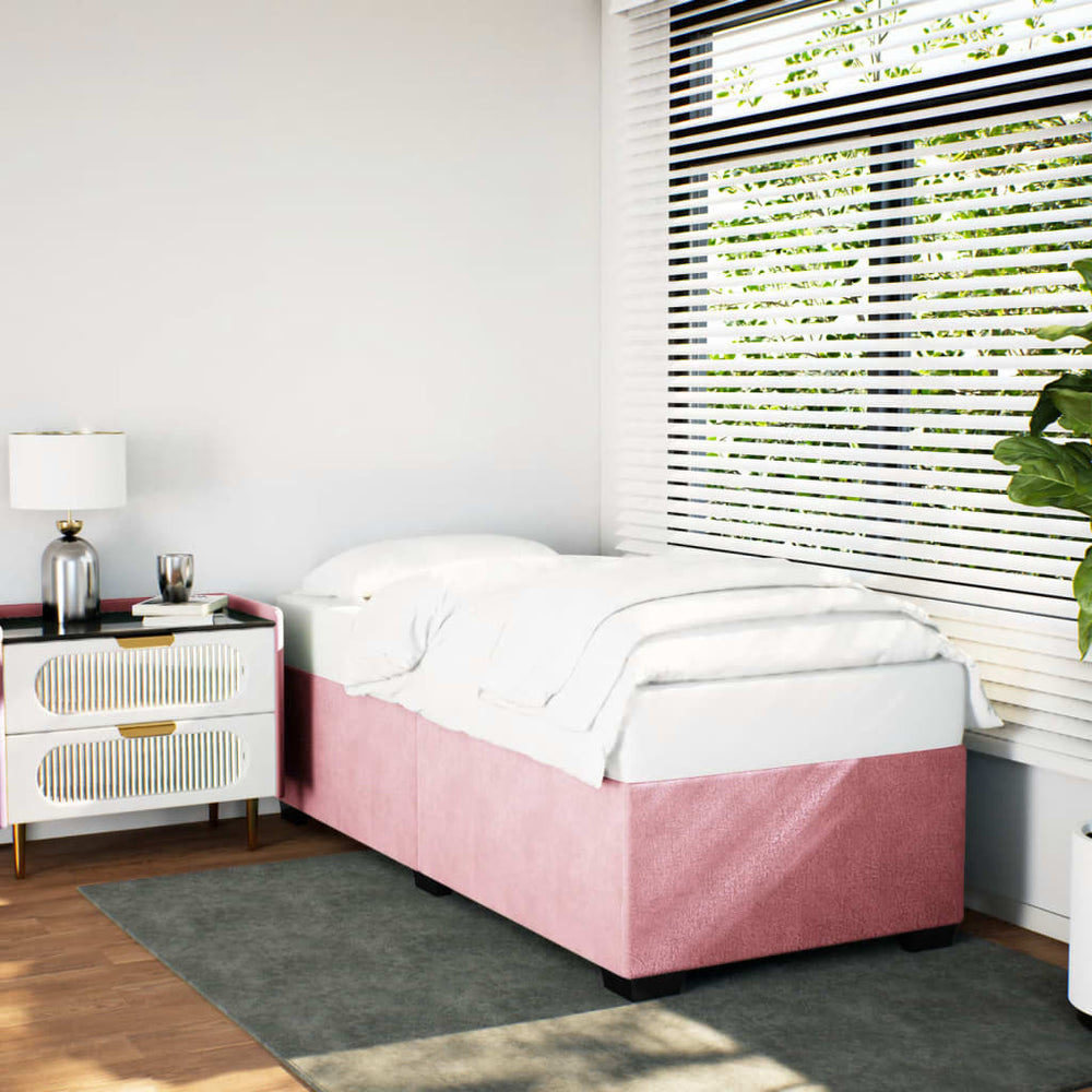 vidaXL Bed Frame Pink 90x200 cm Velvet