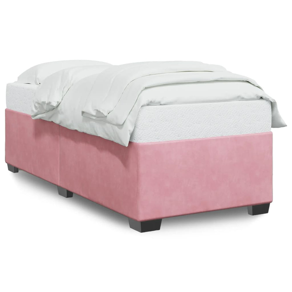 vidaXL Bed Frame Pink 100x200 cm Velvet