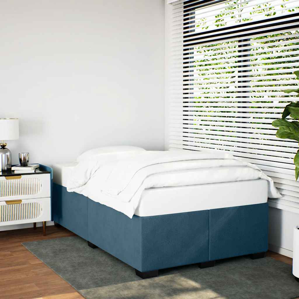 vidaXL Bed Frame Blue 120x190 cm Velvet