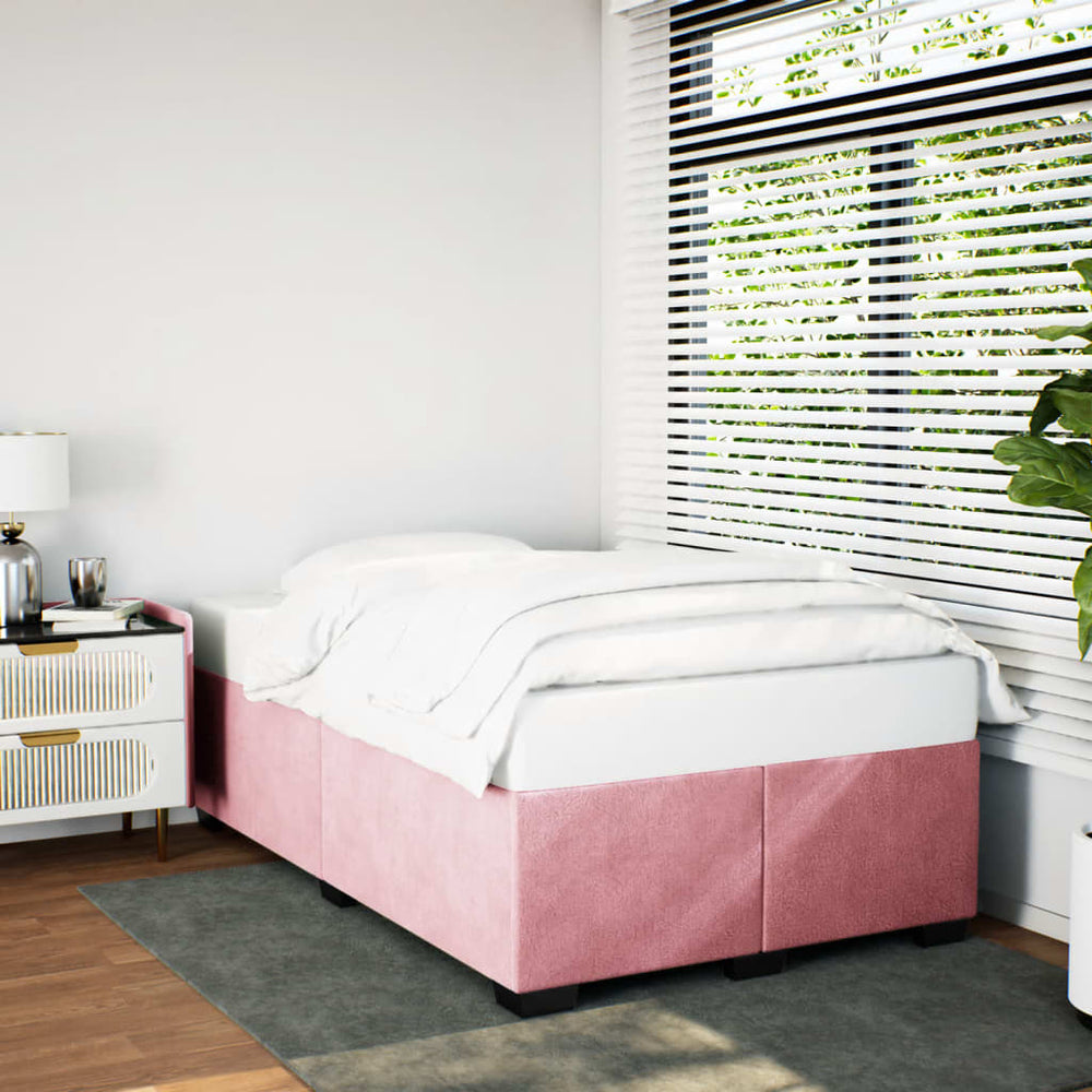 vidaXL Bed Frame Pink 120x200 cm Velvet