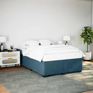 vidaXL Bed Frame Blue 140x190 cm Velvet