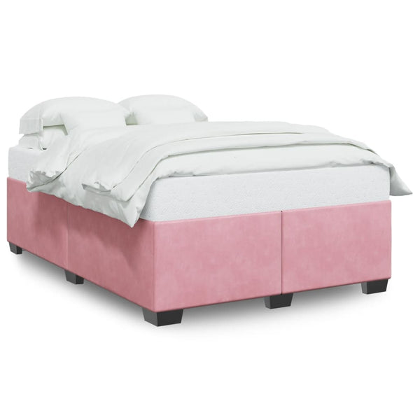 vidaXL Bed Frame Pink 140x190 cm Velvet