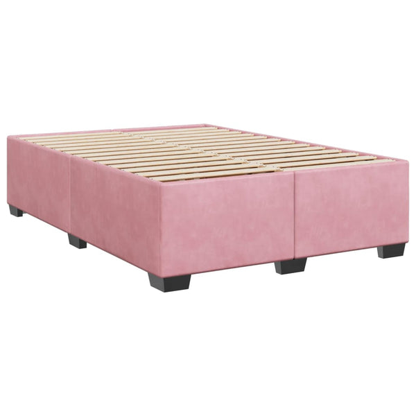 vidaXL Bed Frame Pink 140x190 cm Velvet