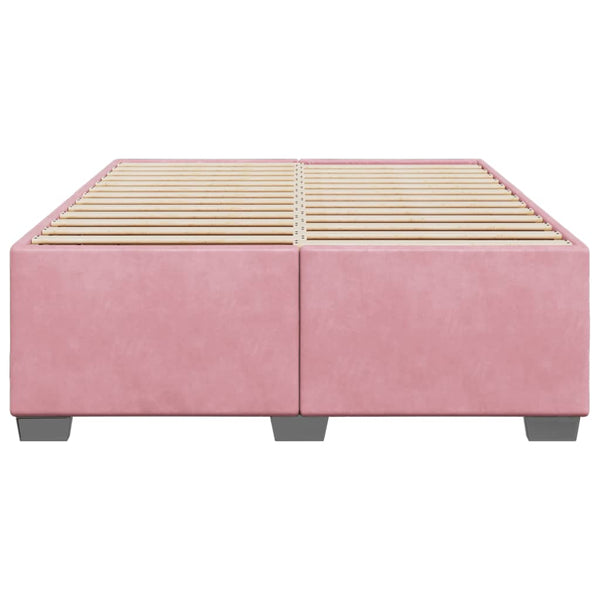 vidaXL Bed Frame Pink 140x190 cm Velvet