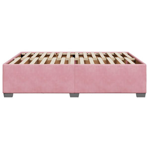 vidaXL Bed Frame Pink 140x190 cm Velvet