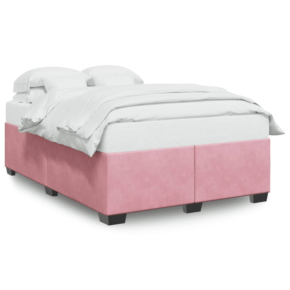 vidaXL Bed Frame Pink 140x200 cm Velvet