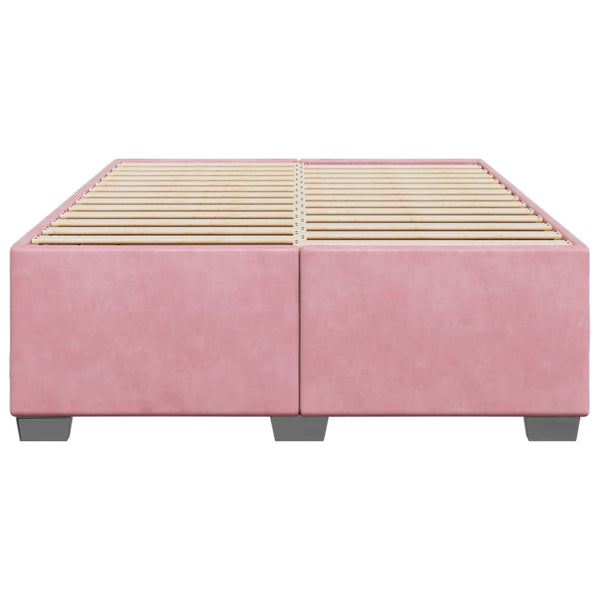 vidaXL Bed Frame Pink 140x200 cm Velvet