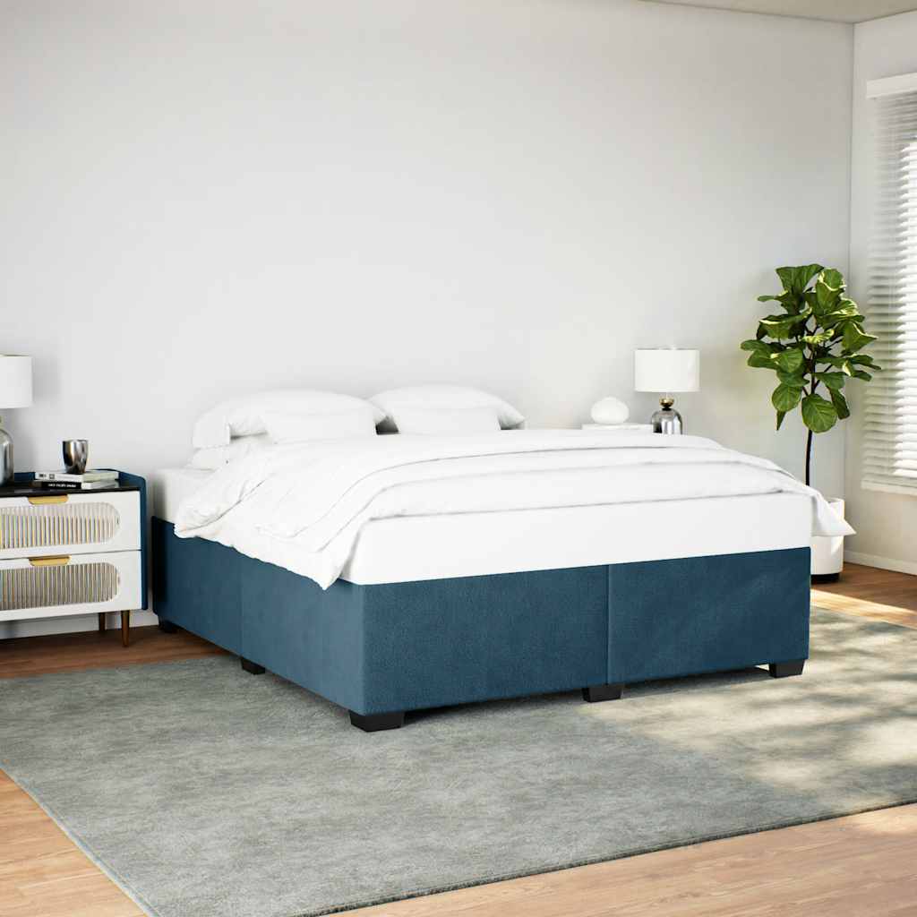 vidaXL Bed Frame Blue 200x200 cm Velvet
