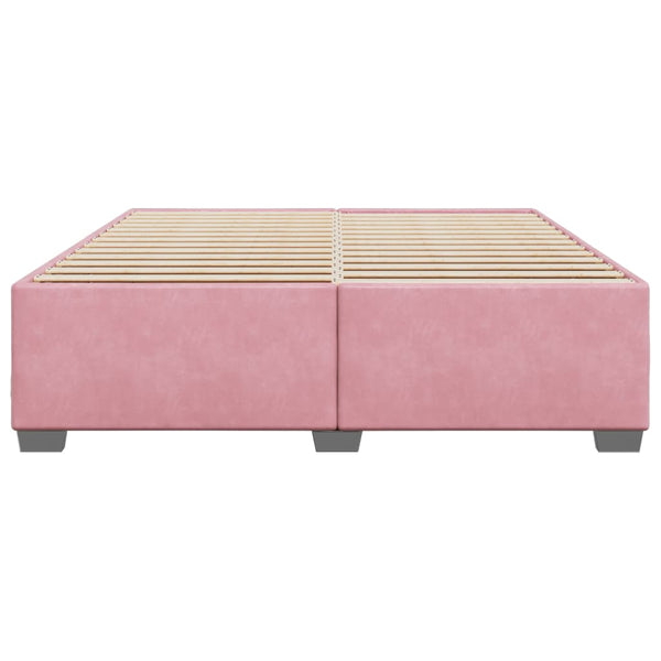 vidaXL Bed Frame Pink 200x200 cm Velvet