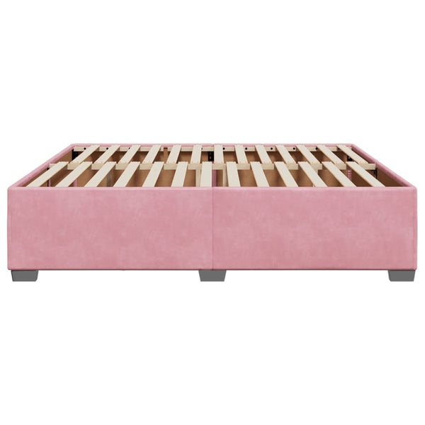 vidaXL Bed Frame Pink 200x200 cm Velvet
