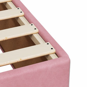 vidaXL Bed Frame Pink 200x200 cm Velvet